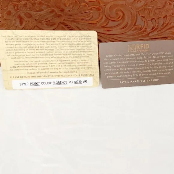 Nwt Patricia Nash Tooled leather Long Large Cauchy Clutch Wallet - Picture 5 of 6